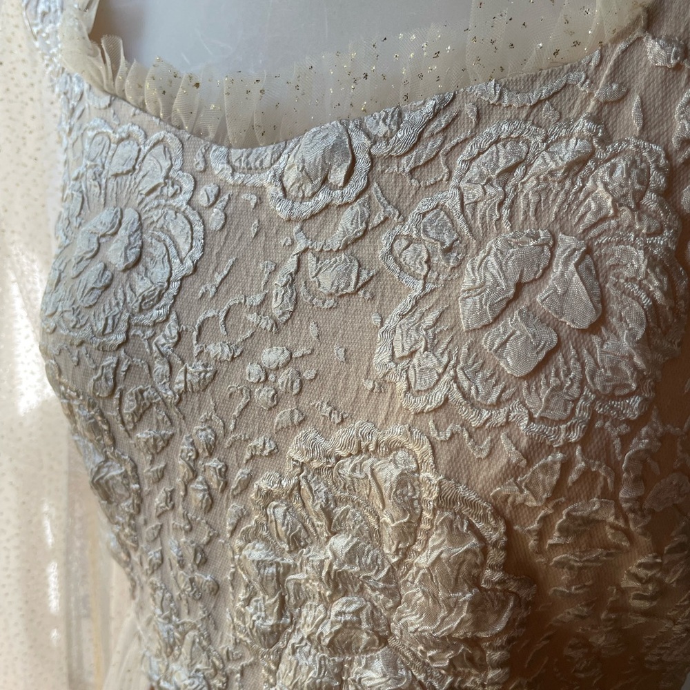 Beautiful Princess style blush color gown with sheer sleeves - Picture 12 of 14